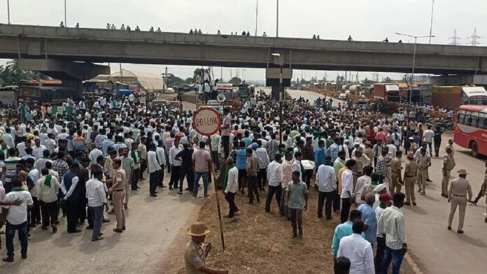 Farmers Protest At Night
